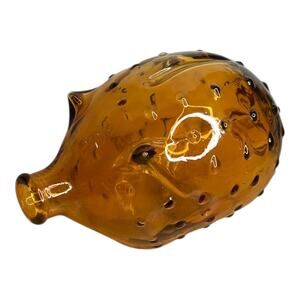 Vintage Mid Century Holmegaard Amber Glass Hobnail Piggy Bank Jacob Bang